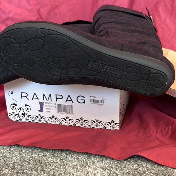 rampage knee high black suede boots 7.5 - Picture 3 of 4